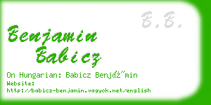 benjamin babicz business card